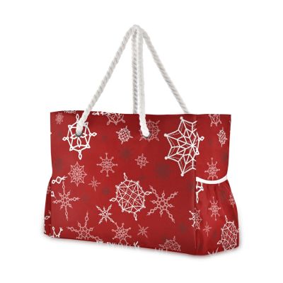 NEW Fashion Women Large Capacity Bohemian Shoulder Bag Beach Bag Bag Leisure Cotton Rope Handbag Christmas Gift