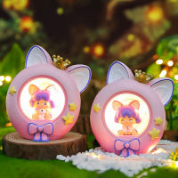 Girl Heart Cartoon Crown Small Night Lamp Creative Dog Girl Series Star Light Girl Bedroom Bedside Ambience Light