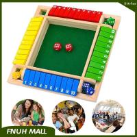Shut The Box Dice Game Wooden Board Dice Game a Classic 4 Sided Family Math Game with 8 Dices for Kids Adults 2-4 Players