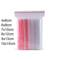 100pcs Self Sealing Zip Zipper Lock Plastic Bags 4*6/6*8/8*12/9*13/10*15cm Clear Ziplock Pouch Bulk For Jewelry Packaging Making Food Storage Dispense