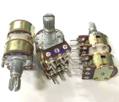 【YF】◎❈✉  16 potentiometer 4-way b10k x 4 shaft length 15mm power amplifier multichannel volume rotary 148