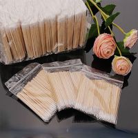 100/50Pcs Disposable Ultra-small Cotton Swab Brush Lint Free Micro Wood Makeup Brushes Eyelash Extension Glue Removing Tools