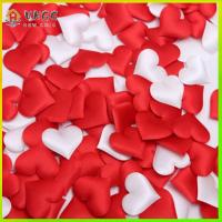 VHGG 100pcs Beautiful DIY Craft Table Decoration Wedding Party Throwing Rose Petals Padded Fabric Love Heart