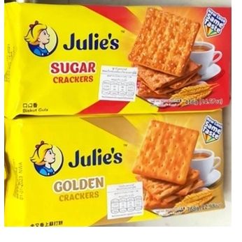 julies  crackers จูลี่ส์แครกเกอร์ ขนมปังกรอบ รสหวาน รสเค็ม sugar/golden