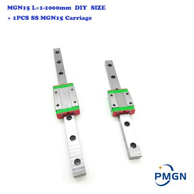 MGN 15mm Linear Guide MGN15 L 100 150 200 250 300 350 400 450 500 550 600 Mm Linear Rail Way MGN15C or MGN15H Linear SS Block