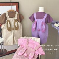 CUI YI SHOP Overalls Set 2023 New Childrens Short Sleeve Two-piece