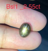 Bls1 พลอยแบล็คสตาร์ black star sapphire บางกะจะ เผาเก่า นน 2.55กะรัต ขนาด 9.5x7x3.5มิล