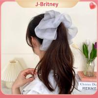 คลิปหนีบผมทรงกล้วยโบว์ผ้าชีฟองแนววินเทจแบบ J-BRITNEY คลิปเครื่องประดับศีรษะแผ่นแปะผมผมหางม้าแนวตั้งกิ๊บหนีบผมผู้หญิง