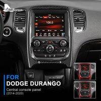 สติ๊กเกอร์ไฟเบอร์คาร์บอนแท้สำหรับ Dodge Durango 2014-2020แผงควบคุมส่วนกลางอุปกรณ์ตกแต่งภายใน Selimut Mobil นำทาง