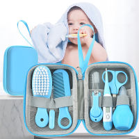 8pcs Baby Care Kit ชุดสุขอนามัยทารกแรกเกิด NAIL hair Health Care เครื่องวัดอุณหภูมิแปรงกรูมมิ่งแบบพกพาเด็กทารกเครื่องมือดูแลสุขภาพ