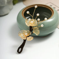Imitation Pearl Flower Hair Clip Chinese Style Hanfu Headwear Flower Hair Clips for Friends Girlfriend Wife Mom Gift