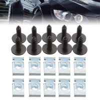 New 20pcs Chassis Engine Guard Metal Nut/Screw Washers U-shape Clip Auto Fender Bumper Cross Head Screws Set For BMW