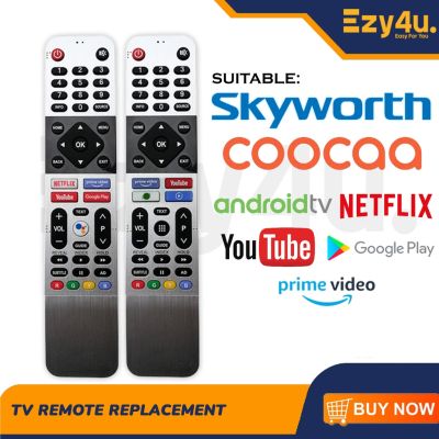 Skyworth Coocaa Androidsmart รีโมทคอนลใช้งานร่วมกับ539C-268923-SW-V1 Netflix Play YouTube Prime