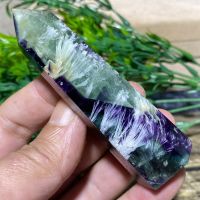 Feather Fluorite Natural Crystal Wand Stone Green Mineral Geode Tower Reiki Meditation Energy Home Decor For Room