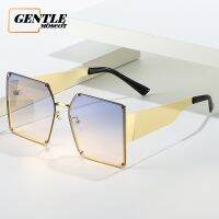 (GENTLE MOSCOT) โลหะบิ๊กสแควร์กรอบแว่นกันแดดผู้หญิงยุโรปและอเมริกา INS โบฮีเมียนป้องกันรังสียูวีชายหาดวินเทจอาทิตย์แว่นตา