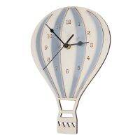 Nordic Style Children Cartoon Hot Air Balloon Clock Mute Clock Room Wall Clock Children Unique Gifts Home Decorations