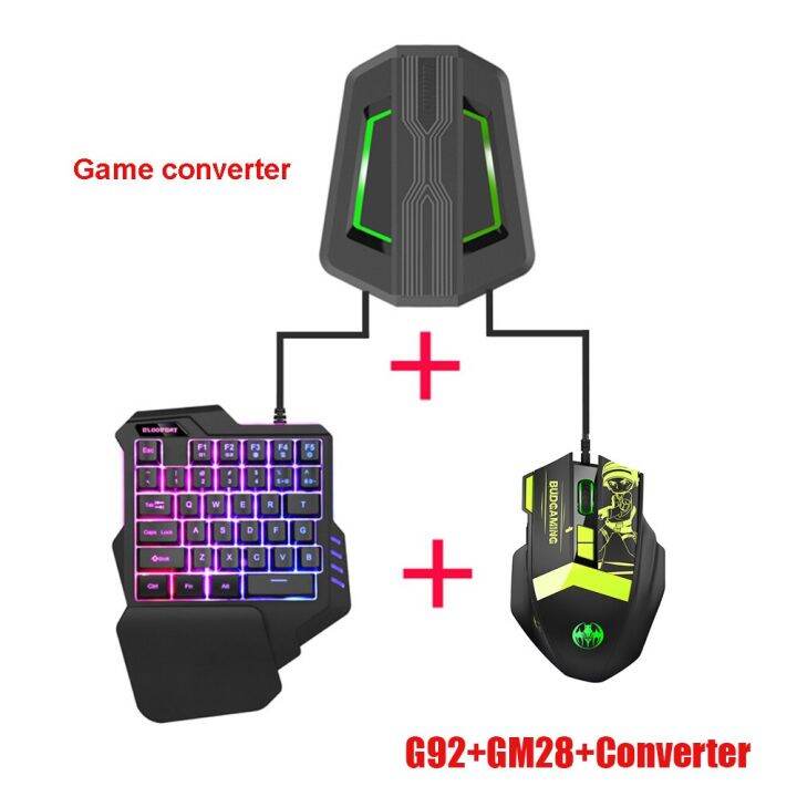 klw-one-handed-keyboard-and-mouse-set-with-converter-gaming-mause-keypad-for-pc-ps3-ps4-xbox-switch-with-rgb-backlight-game-mice