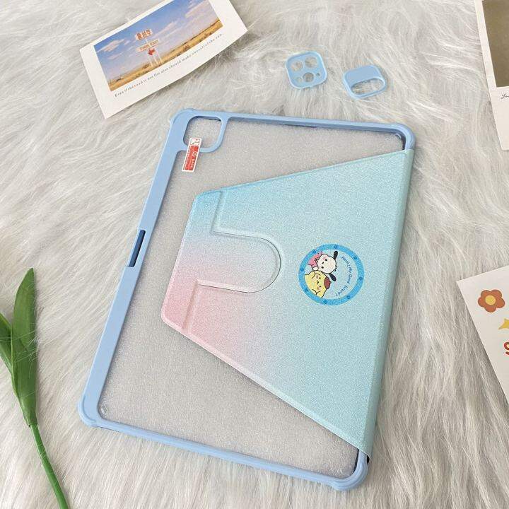 เคสไอเเพด-pro11-2018-2020-2021-auto-sleep-wake-10-9-air4-พร้อมถาดใส่ปากกา-air5-10-2-gen7-gen8-gen9-10-5-air3-pro10-5-360-หมุนตั้ง-นอนได้-เคสหนังอะคริลิคใส-ชาร์จปากกาได้