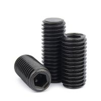 M2 M2.5 M3 M4 M5 M6 M8 M10 M12 M14 M16 Black Grade 12.9 Steel Hex Hexagon Socket Flat Point Set Screw End Grub Headless Bolt Nails Screws Fasteners