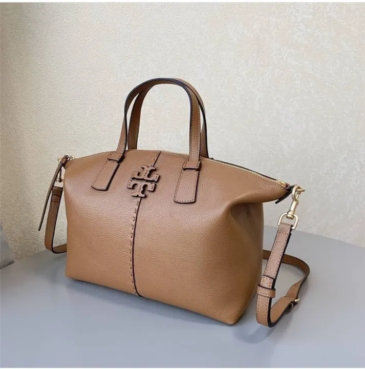 Authentic TO.R.Y B.U.R.C.H Mcgraw topZip Satchel Tan Lazada PH