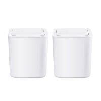 Joybos desktop trash can small exquisite durable fits on desk home kitchen office bedroom car ceramic white exterior finish S5