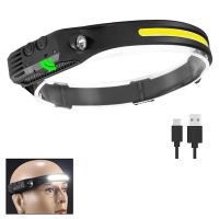 Package A Black New Sensor Headlight Led Light Outdoor Strong Light Zoom Model Large Floodlight COB Head-Mounted Fishing Light Running Headlamp