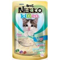 [ลด 50%] ส่งฟรีทุกรายการ!! อาหารแมว nekko สูตรลูกแมวสีเขียว รสไก่มูส ยกลัง(48ซอง)