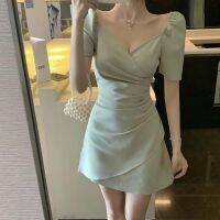 COD DSTGRTYTRUYUY korean dress for woman summer white dress casual civil wedding dress white midi fitted dress graduation dress