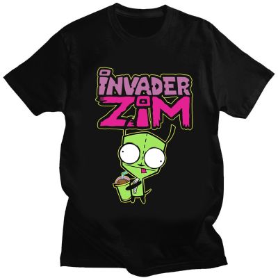 เสื้อยืดลายการ์ตูนน่ารักผู้บุกรุก Zim Invader Gir กราฟิก Zim