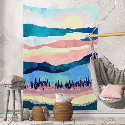 Hot selling landscape painting series tapestry decoration tapestry bedroom background cloth