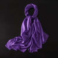 ☄✐ Luxury Brand 2022 100 Silk Scarf Women Large Shawls Pashmina Hijab Foulard Echarpe Design Solid Lady Beach Stole Head Scarves