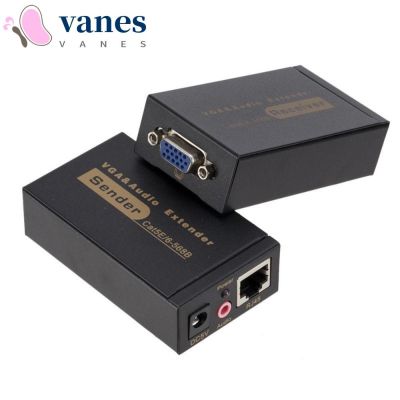 Vanes1 VGA เครื่องขยายเสียงวิดีโอ 100M VGA เป็น RJ45 อีเธอร์เน็ต Cat5 6 ติดตั้งง่าย สําหรับ PC แล็ปท็อป โปรเจคเตอร์ HDTV มอนิเตอร์