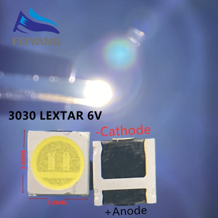 Yingke 200ชิ้น Lextar แอลอีดีแบ็คไลท์ Led พลังงานสูง1.8วัตต์3030 150-187lm สีขาวเย็น6โวลต์ V1ทีวีแอปพลิเคชั่น3030ไดโอด Led แบบ Smd