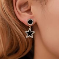 [COD] Korean version of the new earrings sweet five-pointed star diamond simple geometric women net red long