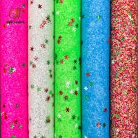 A4 Candy Snowflake Ultra Chunky Rainbow Glitter PU Leather Sewing Fabric DIY Bow Craft Clothing Earring Making  Doll Material Note Books Pads