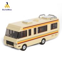 Buildmoc ชุดบล็อกตัวต่อรถ RV ของเล่นยานพาหนะรถตู้ Walter White สำหรับของขวัญวันเกิดเด็กห้องปฏิบัติการทำอาหาร