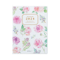 MIDORI Pocket Diary A6 Country Time Flower 2024 (D22250006) / ไดอารี ปี 2024 ขนาด A6 ลายดอกไม้ตามฤดูกาล แบรนด์ MIDORI จากประเทศญี่ปุ่น