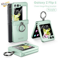 KISSCASE สำหรับ Samsung Galaxy Z Z Flip 5 5 5G เคสที่มีสีสันพับได้ผิวบางพิเศษเป็นมิตรพร้อมฝาครอบแบบแข็งฟิล์มกระจก