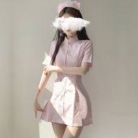 Cosplay ty Nurse Uniform Tricolor Pink Blue White V-neck Passion Hot Skirt Zipper Coat Dress Lingerie Cosplay