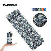 PACOONE ที่นอนเป่าลมแคมป์แผ่นนอนหลับกลางแจ้งพร้อมหมอนเสื่อพกพาเตียงพับเบามากรองรับการกระแทกการเดินป่าใหม่