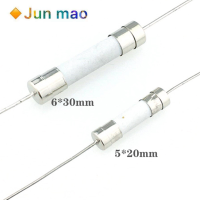 10PCS 5*20/6*30 มม.Fast Break ฟิวส์เซรามิคหลอดเป่าช้าฟิวส์ PIN 5x20 มม.250V 0.5A 1A 2A 3A 4A 5A 6A 7A 8A 20A 25A-hexinge