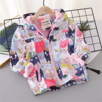 2021 Autumn Winter New Girls Fashion Coat Korean Jackets Childrens Clothing Cartoon Printed Polar Fleece Jacket 3-9 Years Old