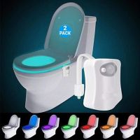 ﹍ Smart PIR Motion Sensor Toilet Nightlight LED Body Motion Activated On/Off Seat Sensor Lamp 16 Color PIR Toilet Night Light lamp