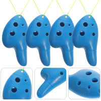 Qifull 4pcs เด็ก Ocarina 6 หลุมพลาสติก Ocarina เริ่มต้น Ocarina อุปกรณ์เสริมเครื่องดนตรีเครื่องดนตรี Ocarina