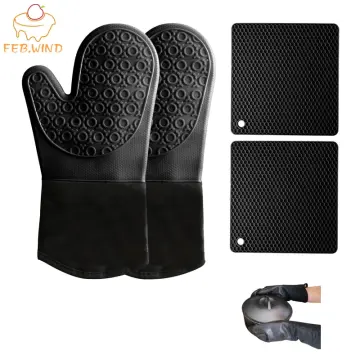 4PCS Oven Mitts and Pot Holders Heavy Duty Cooking Gloves Heat