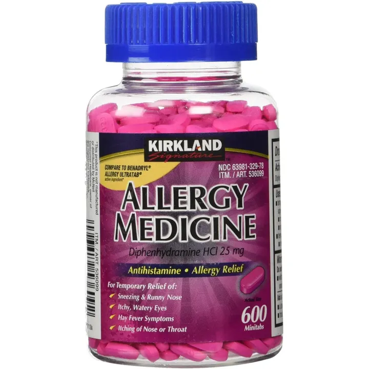 Authentic KIRKLAND ALLERGY MEDICINE 25mg 600 Tablets similar to ...