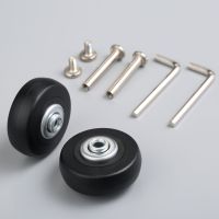 【CW】 2sets Suitcase Wheels 50x18mm Luggage 6mm Rubber Axles screws Wrenches Repair Part Instal