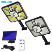 Outdoor 220led Solar Lamp Super Bright Pir Motion Sensor Remote Control