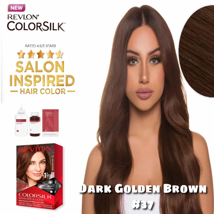 HAIR COLOR Dark Golden Brown REVLON Color Silk No. 37 | Lazada PH
