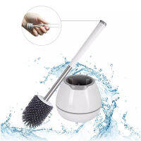 BOOMJOY TPR Toilet Brush with a Thoughtful Designed Tweezer and Holder Set Silicone Bristles for Bathroom Commode Cleaning